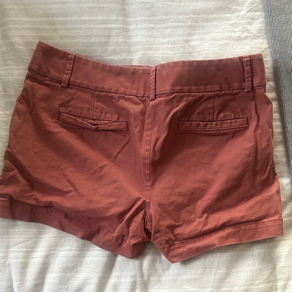 LOFT Women's Rust Orange High-Waist Cotton-Blend Shorts - Picture 4 of 4